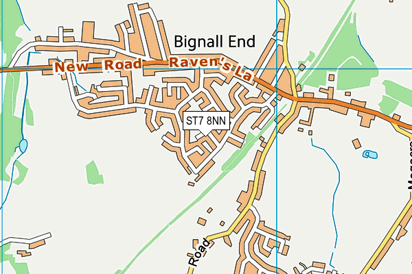 ST7 8NN map - OS VectorMap District (Ordnance Survey)