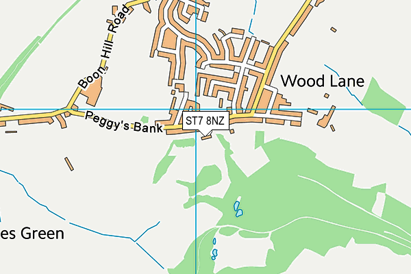 ST7 8NZ map - OS VectorMap District (Ordnance Survey)