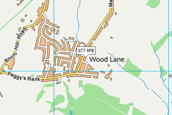 ST7 8PB map - OS VectorMap District (Ordnance Survey)