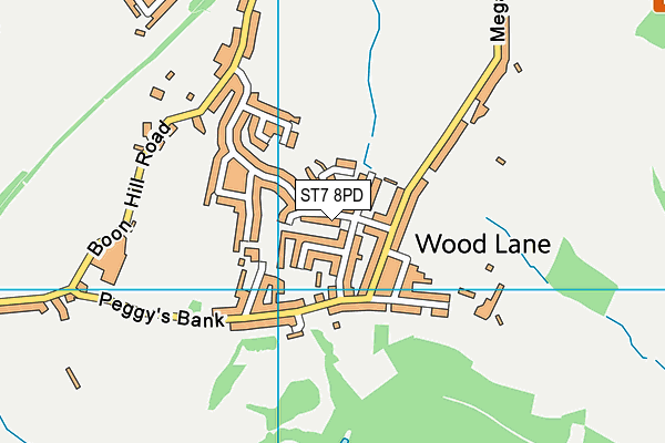 ST7 8PD map - OS VectorMap District (Ordnance Survey)