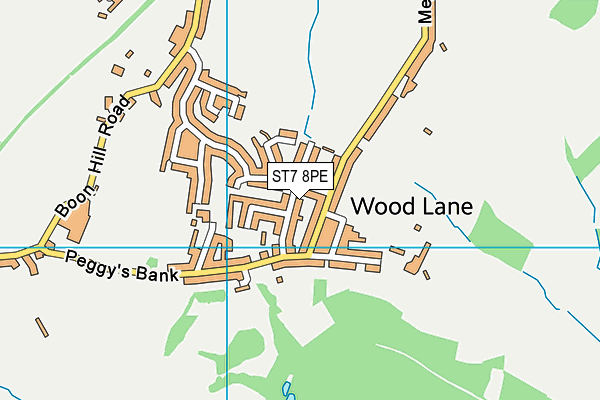 ST7 8PE map - OS VectorMap District (Ordnance Survey)