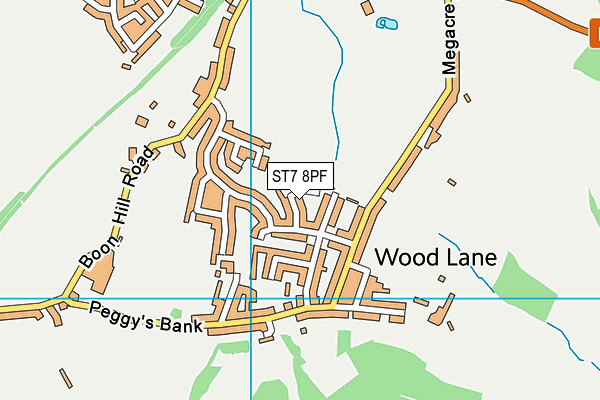 ST7 8PF map - OS VectorMap District (Ordnance Survey)