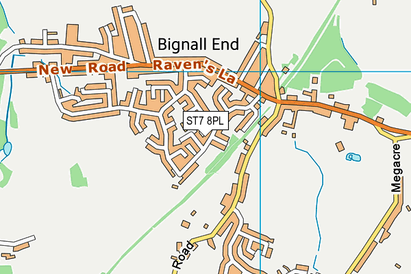 ST7 8PL map - OS VectorMap District (Ordnance Survey)