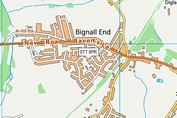 ST7 8PR map - OS VectorMap District (Ordnance Survey)