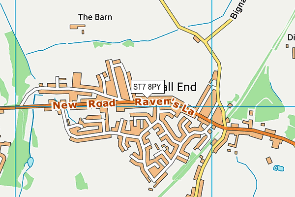 ST7 8PY map - OS VectorMap District (Ordnance Survey)