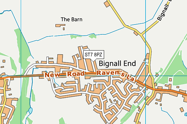 ST7 8PZ map - OS VectorMap District (Ordnance Survey)