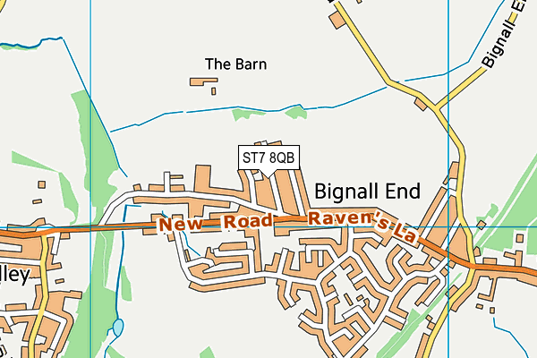 ST7 8QB map - OS VectorMap District (Ordnance Survey)