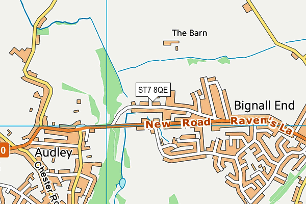 ST7 8QE map - OS VectorMap District (Ordnance Survey)