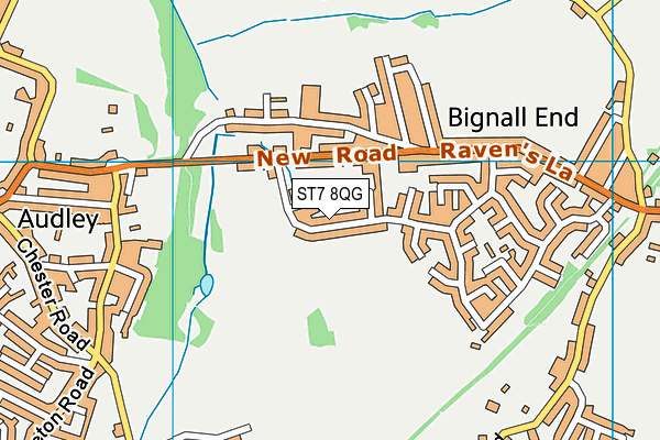 ST7 8QG map - OS VectorMap District (Ordnance Survey)