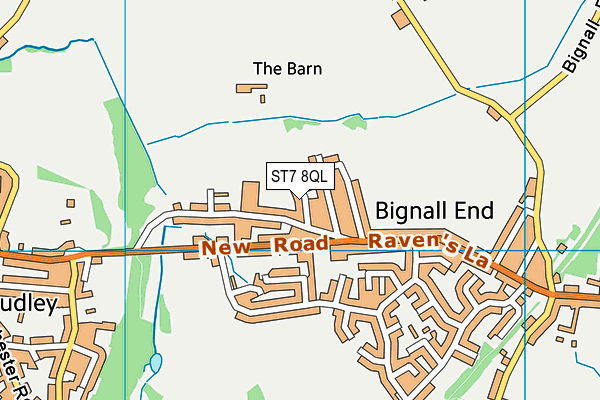 ST7 8QL map - OS VectorMap District (Ordnance Survey)