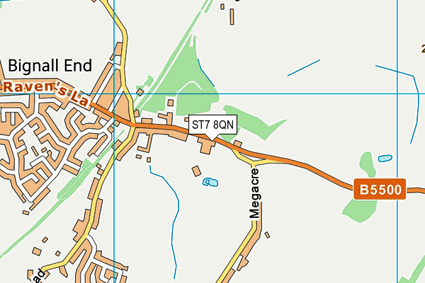 ST7 8QN map - OS VectorMap District (Ordnance Survey)