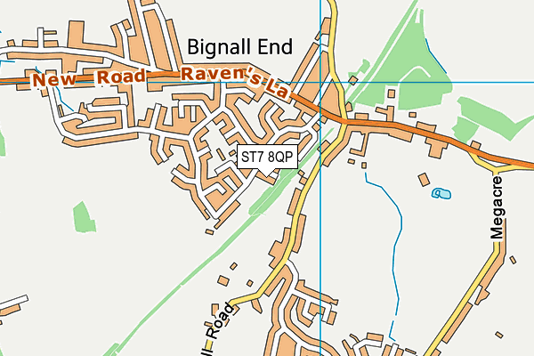 ST7 8QP map - OS VectorMap District (Ordnance Survey)