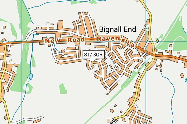 ST7 8QR map - OS VectorMap District (Ordnance Survey)