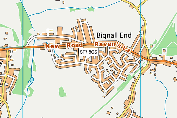 ST7 8QS map - OS VectorMap District (Ordnance Survey)