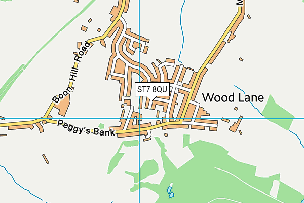 ST7 8QU map - OS VectorMap District (Ordnance Survey)