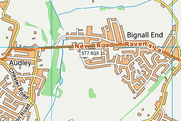 ST7 8QX map - OS VectorMap District (Ordnance Survey)