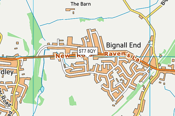 ST7 8QY map - OS VectorMap District (Ordnance Survey)