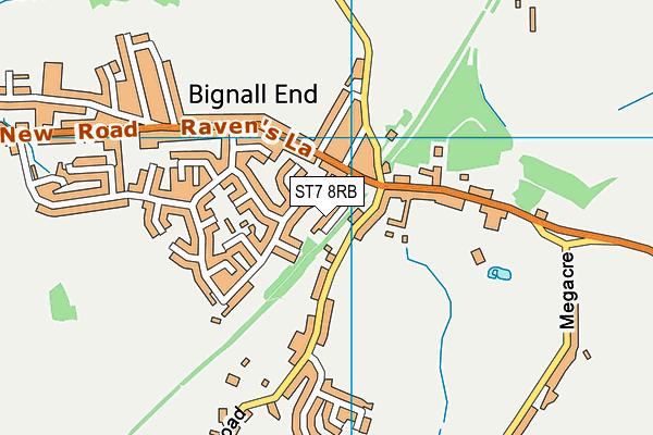 ST7 8RB map - OS VectorMap District (Ordnance Survey)