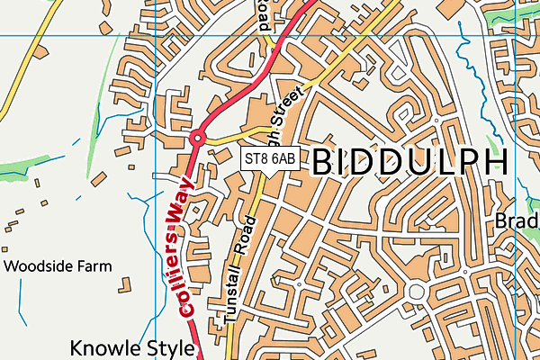 ST8 6AB map - OS VectorMap District (Ordnance Survey)