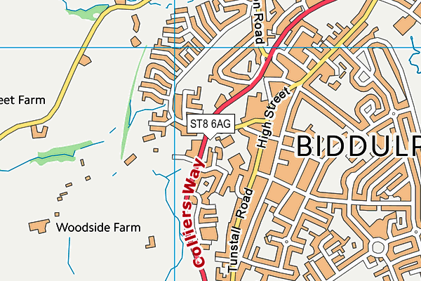 ST8 6AG map - OS VectorMap District (Ordnance Survey)