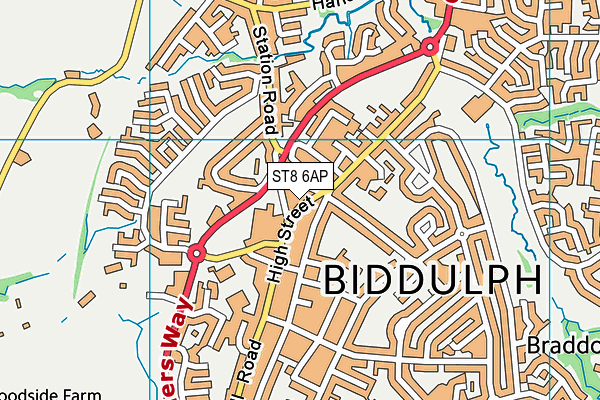 ST8 6AP map - OS VectorMap District (Ordnance Survey)