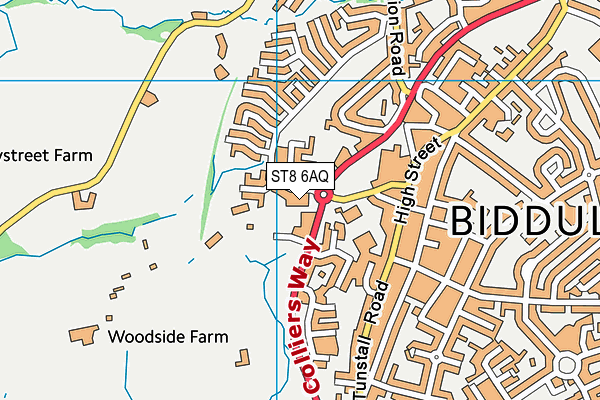 ST8 6AQ map - OS VectorMap District (Ordnance Survey)