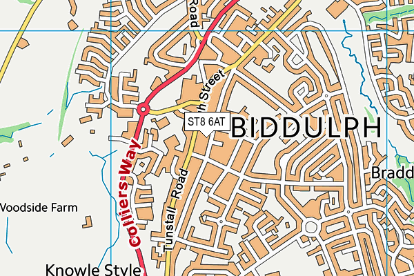 ST8 6AT map - OS VectorMap District (Ordnance Survey)