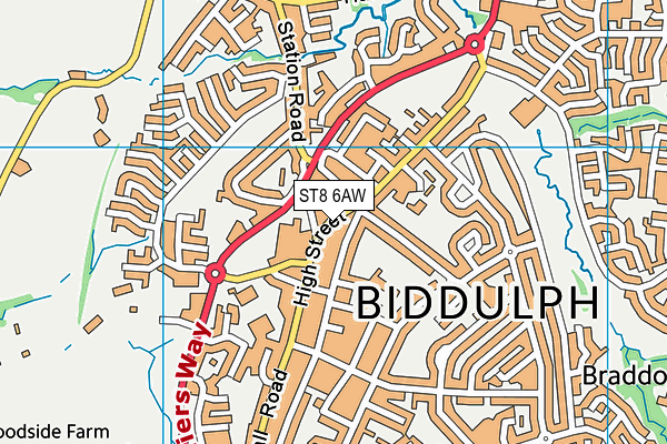 Map of BIDDULPH BALLOON CENTRE LIMITED at district scale