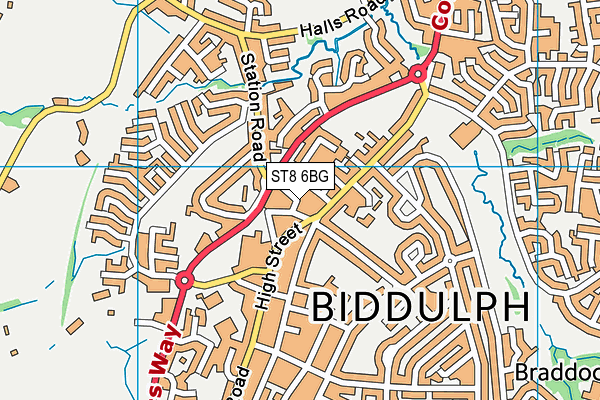 ST8 6BG map - OS VectorMap District (Ordnance Survey)