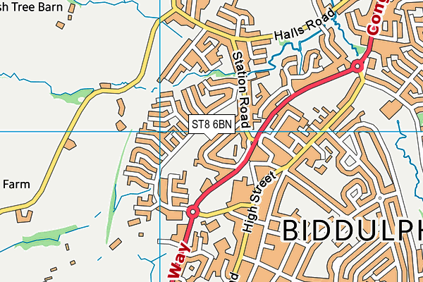 ST8 6BN map - OS VectorMap District (Ordnance Survey)