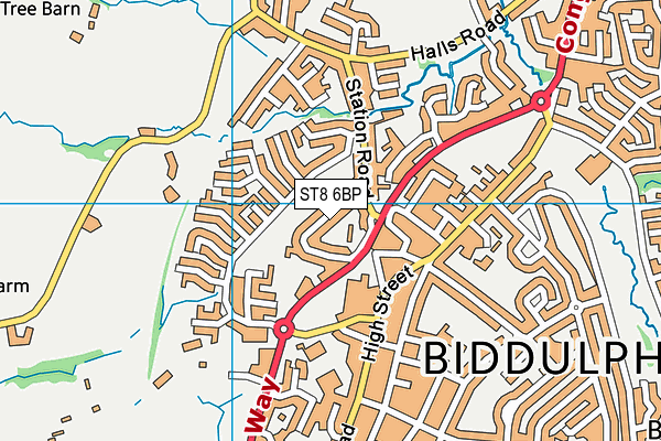 ST8 6BP map - OS VectorMap District (Ordnance Survey)