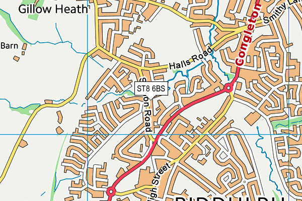 ST8 6BS map - OS VectorMap District (Ordnance Survey)