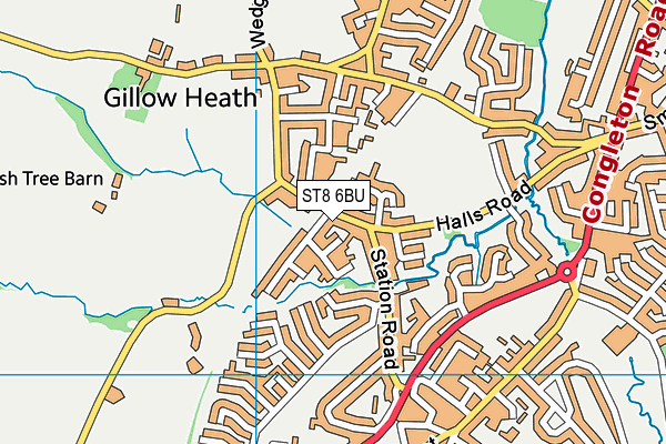 ST8 6BU map - OS VectorMap District (Ordnance Survey)