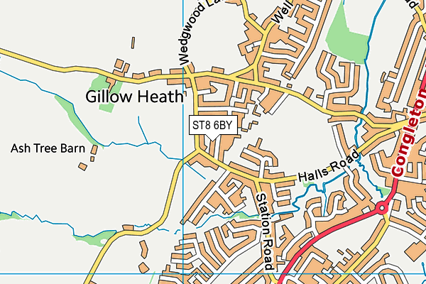 ST8 6BY map - OS VectorMap District (Ordnance Survey)