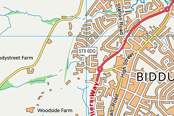 ST8 6DG map - OS VectorMap District (Ordnance Survey)