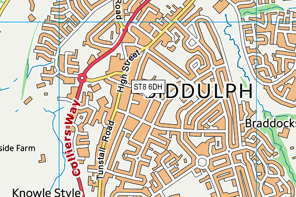 ST8 6DH map - OS VectorMap District (Ordnance Survey)