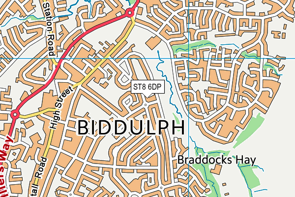 ST8 6DP map - OS VectorMap District (Ordnance Survey)