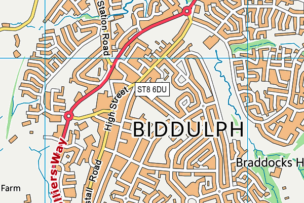 ST8 6DU map - OS VectorMap District (Ordnance Survey)