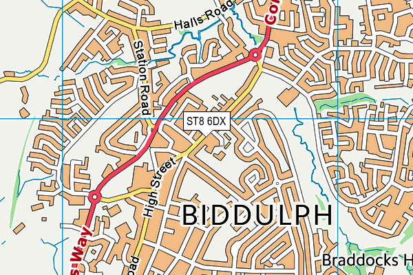 ST8 6DX map - OS VectorMap District (Ordnance Survey)