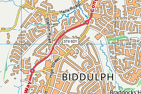 ST8 6DY map - OS VectorMap District (Ordnance Survey)