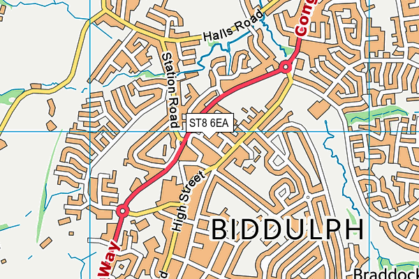 ST8 6EA map - OS VectorMap District (Ordnance Survey)