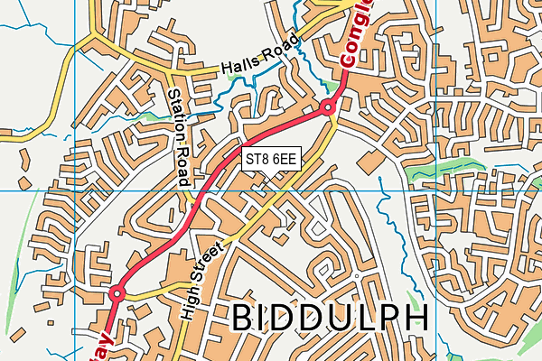 ST8 6EE map - OS VectorMap District (Ordnance Survey)