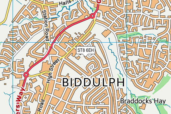 ST8 6EH map - OS VectorMap District (Ordnance Survey)