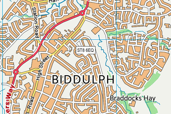 ST8 6EQ map - OS VectorMap District (Ordnance Survey)