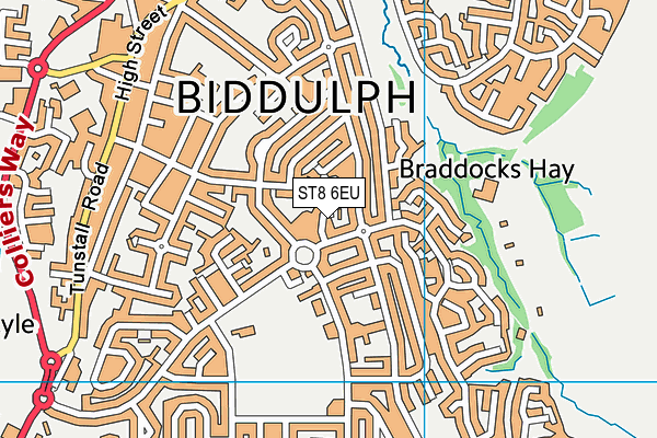 ST8 6EU map - OS VectorMap District (Ordnance Survey)