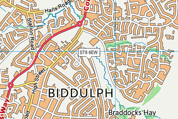 ST8 6EW map - OS VectorMap District (Ordnance Survey)