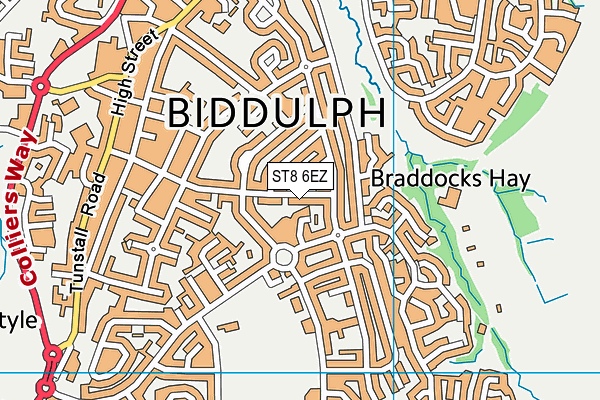 ST8 6EZ map - OS VectorMap District (Ordnance Survey)