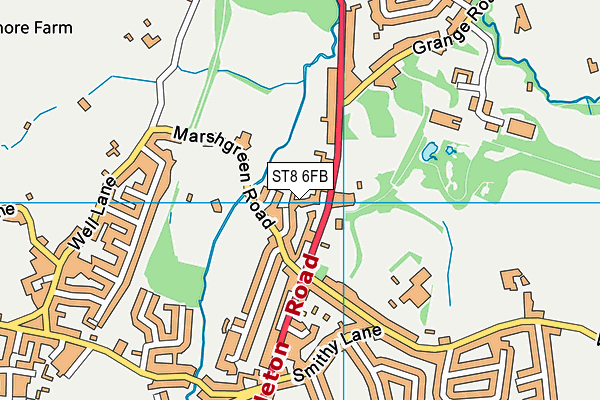 ST8 6FB map - OS VectorMap District (Ordnance Survey)