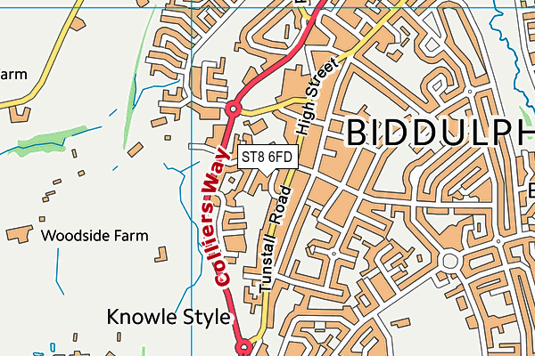 ST8 6FD map - OS VectorMap District (Ordnance Survey)