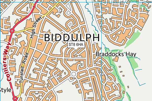 ST8 6HA map - OS VectorMap District (Ordnance Survey)